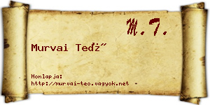 Murvai Teó névjegykártya